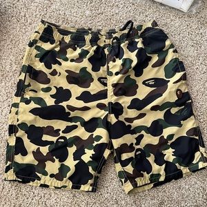 Bape swim yellow camo shorts size M